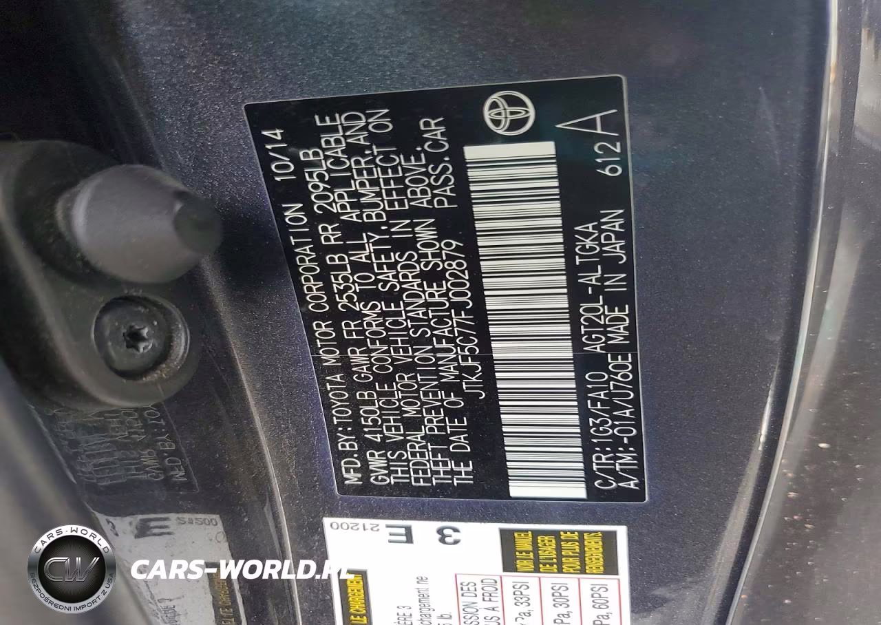 2015 Scion Tc Base VIN:JTKJF5C77FJ002879 - 12