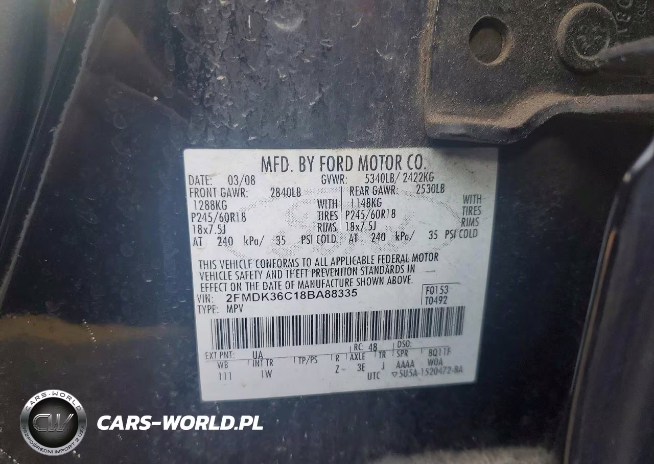 2008 Ford Edge Se VIN:2FMDK36C18BA88335 - 13