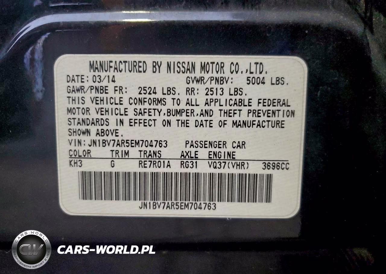 2014 Infiniti Q50 Base VIN:JN1BV7AR5EM704763 - 12