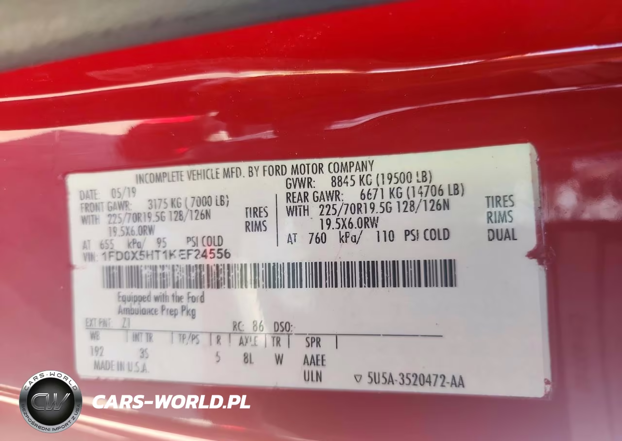 2019 Ford F-550 Chassis Xlt VIN:1FD0X5HT1KEF24556 - 13