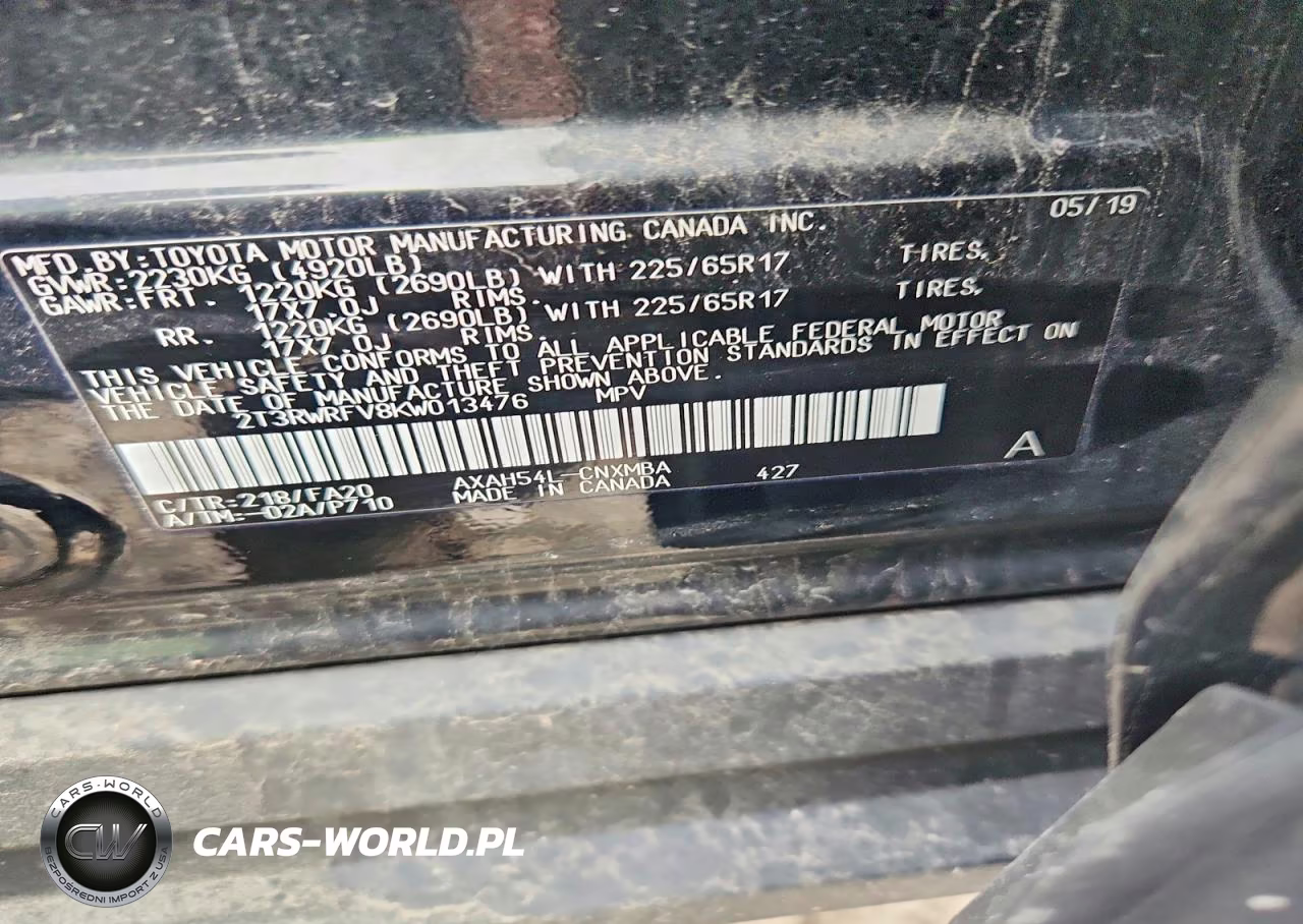 2019 Toyota Rav4 Hybrid Xle VIN:2T3RWRFV8KW013476 - 13
