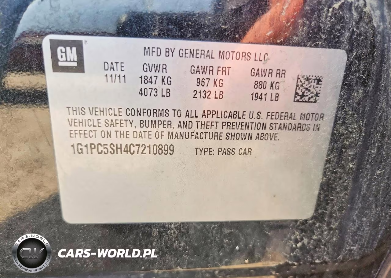 2012 Chevrolet Cruze Ls VIN:1G1PC5SH4C7210899 - 12