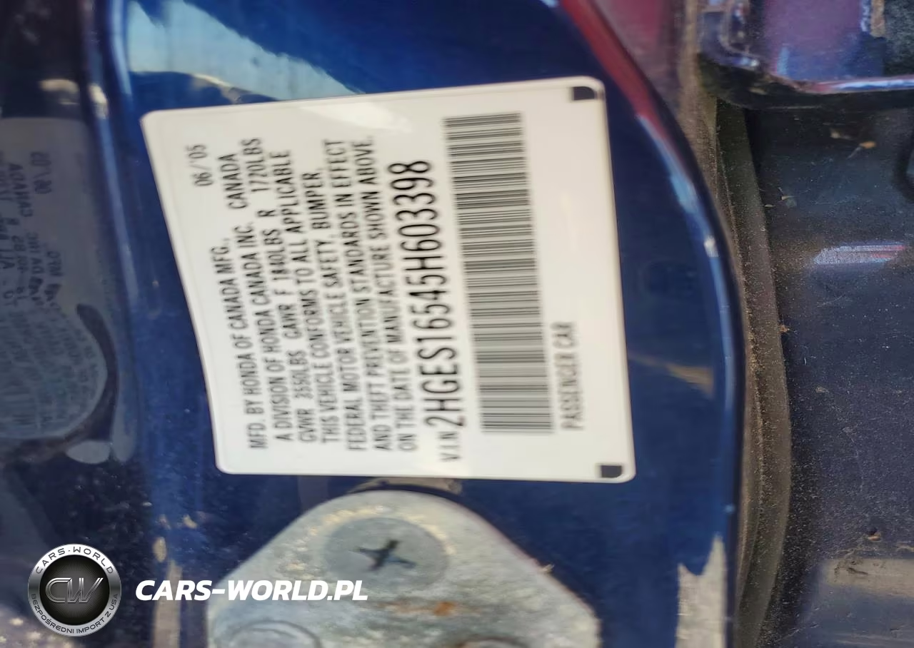 2005 Honda Civic Lx VIN:2HGES16545H603398 - 12