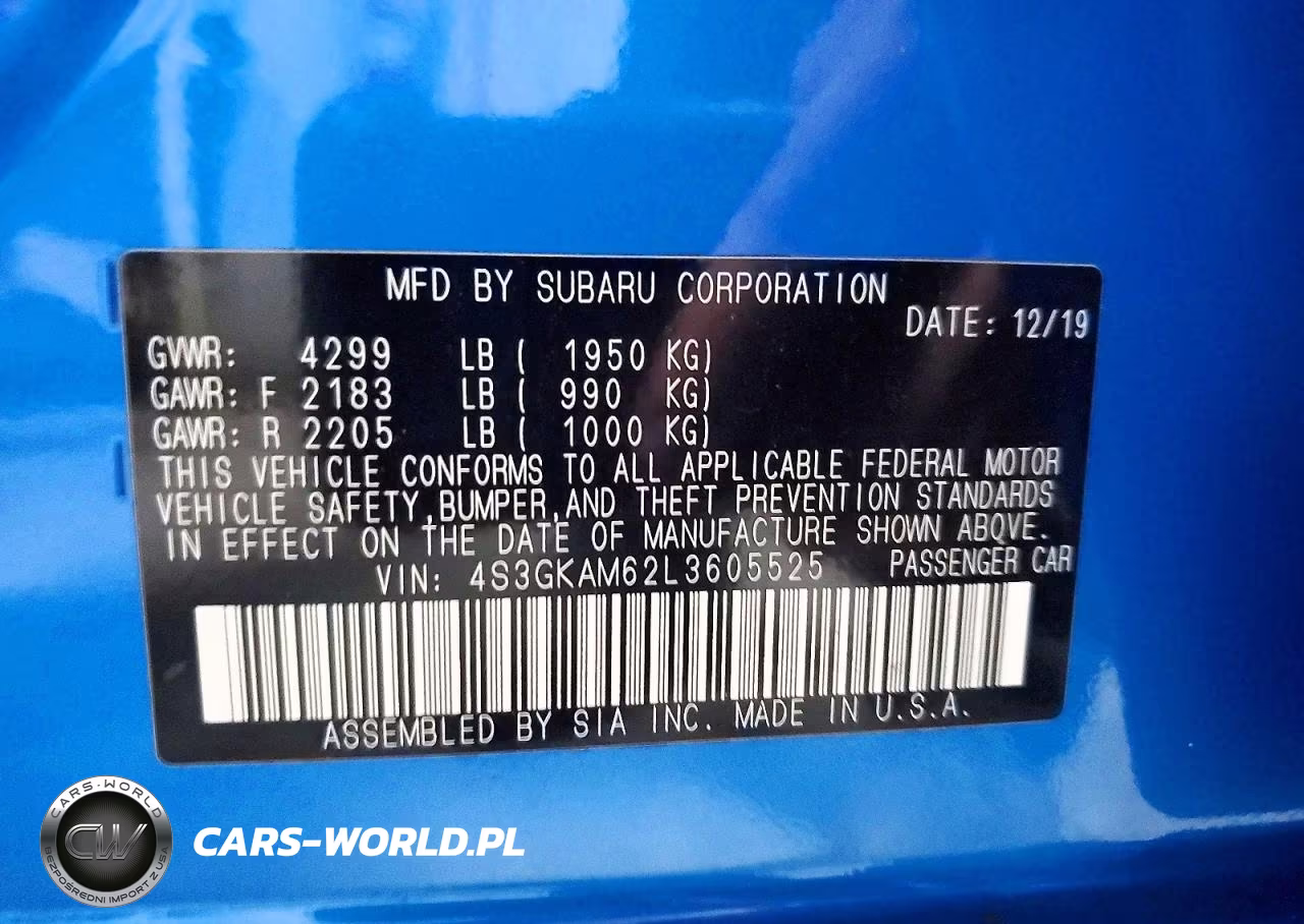 2020 Subaru Impreza Sport VIN:4S3GKAM62L3605525 - 13