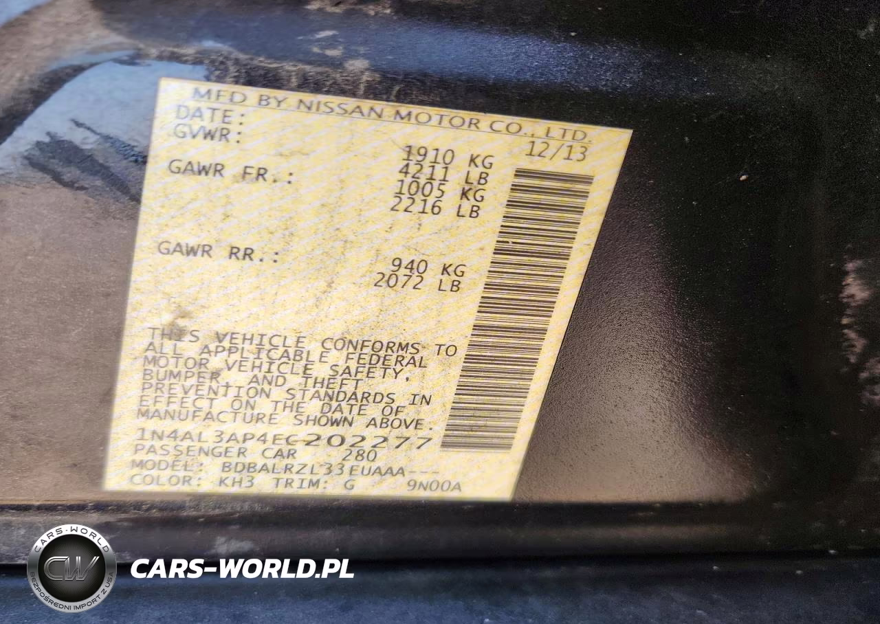 2014 Nissan Altima 2.5 VIN:1N4AL3AP4EC202277 - 12