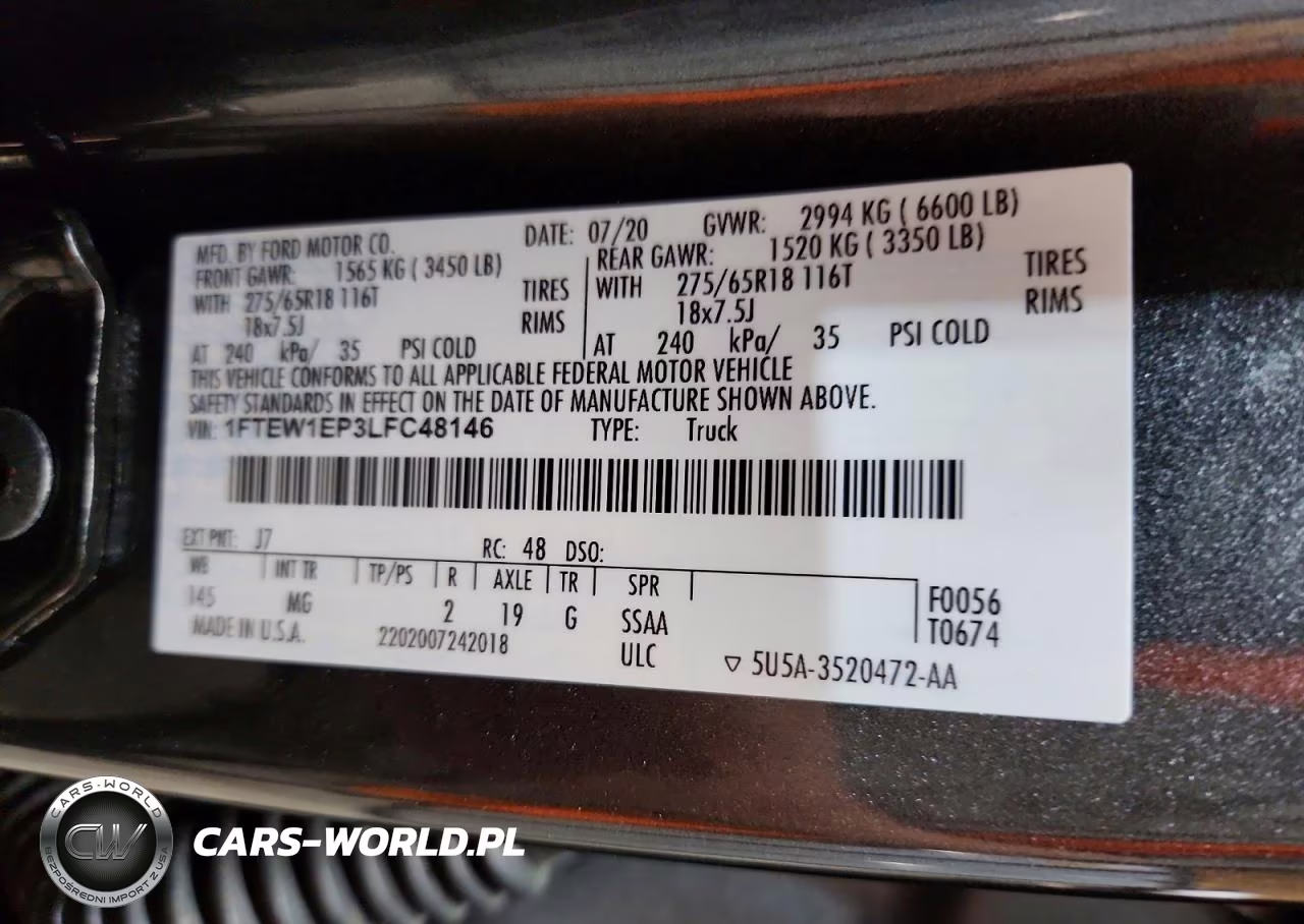 2020 Ford F150 Supercrew VIN:1FTEW1EP3LFC48146 - 12
