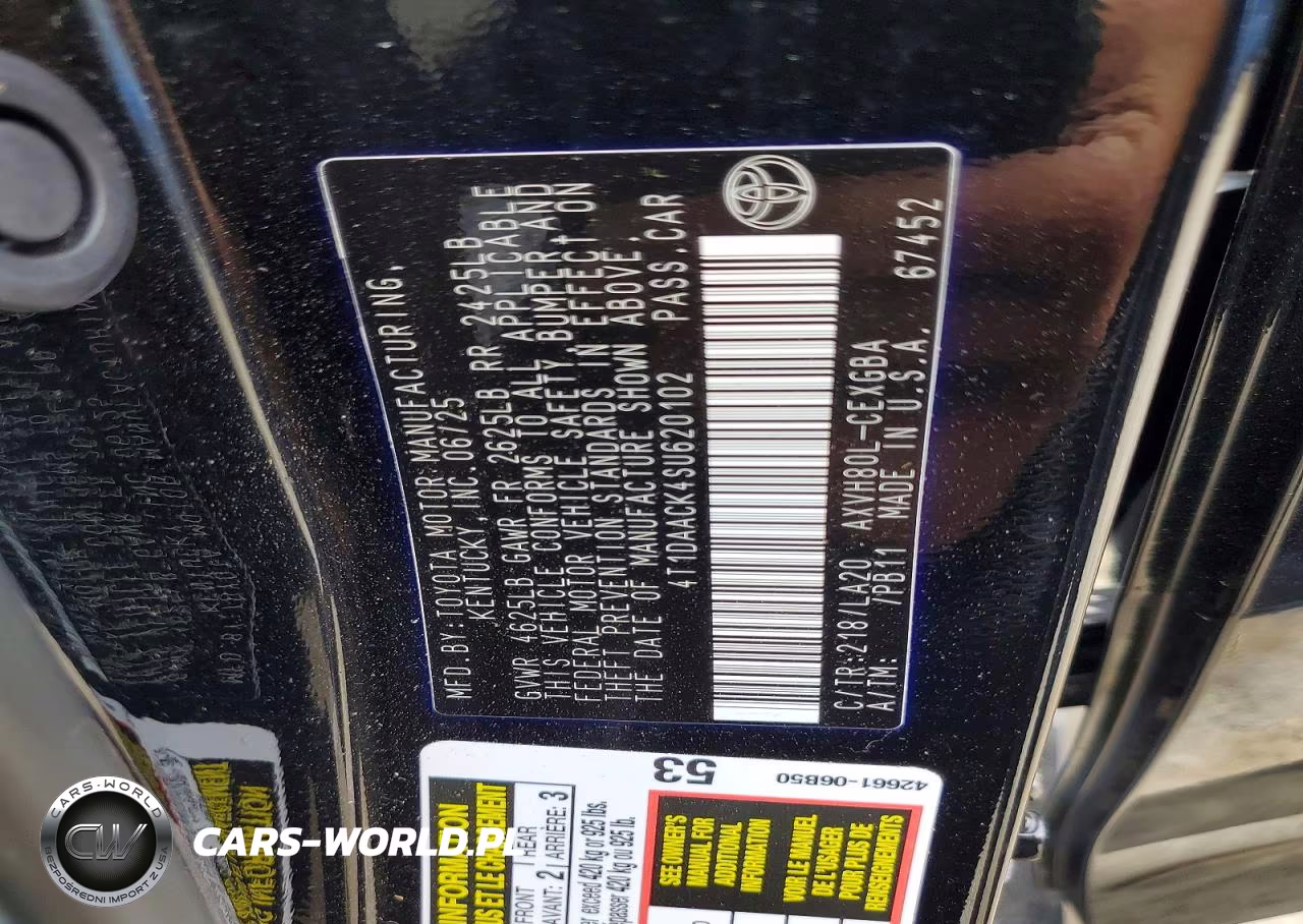 2025 Toyota Camry Xle VIN:4T1DAACK4SU620102 - 12