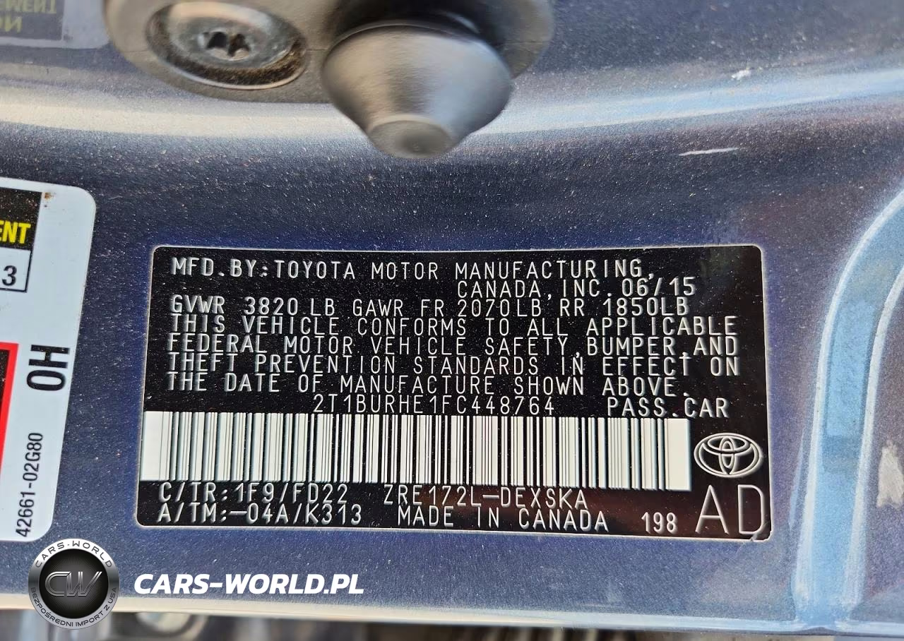 2015 Toyota Corolla S Plus VIN:2T1BURHE1FC448764 - 12