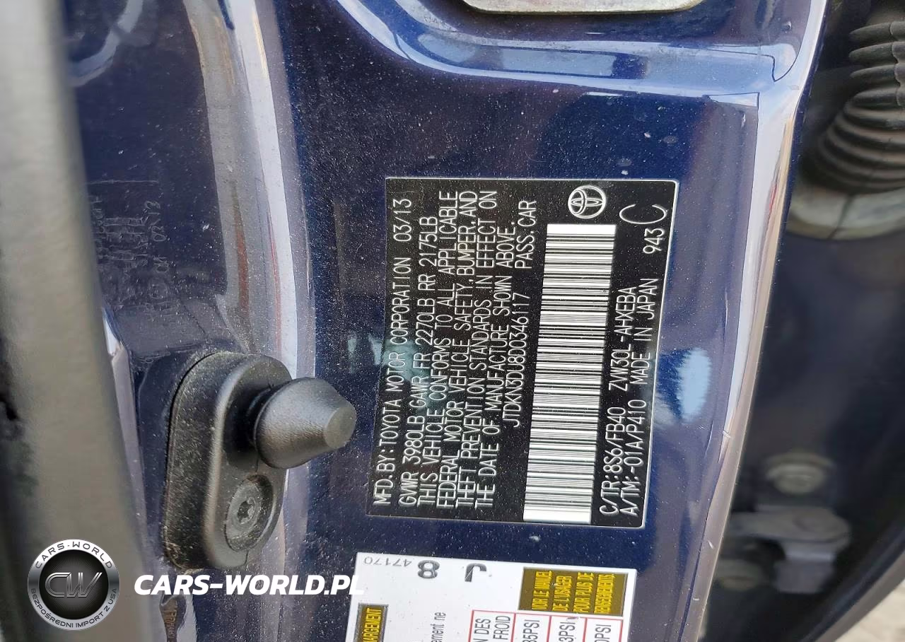 2013 Toyota Prius Three VIN:JTDKN3DU8D0346117 - 12