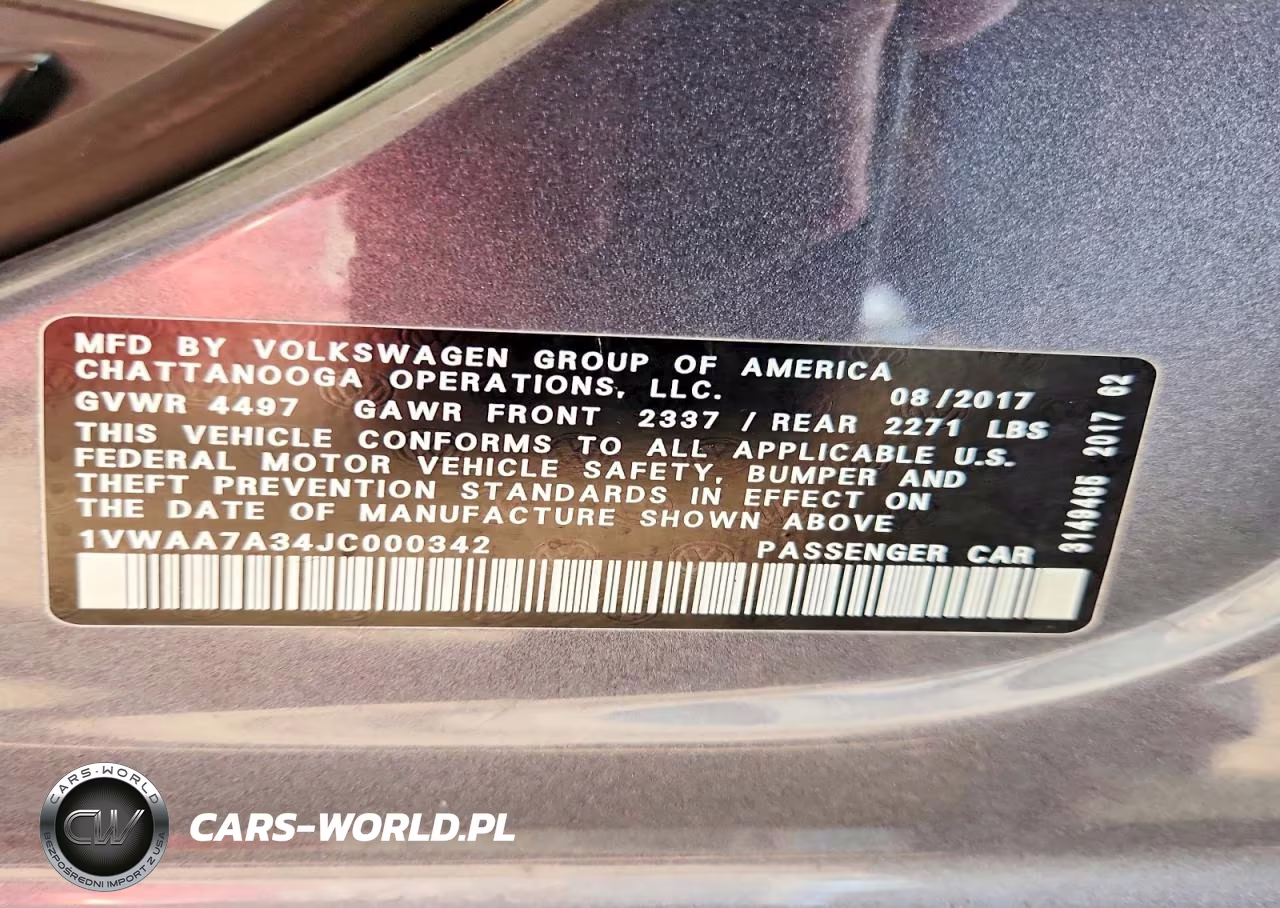 2018 Volkswagen Passat S VIN:1VWAA7A34JC000342 - 12