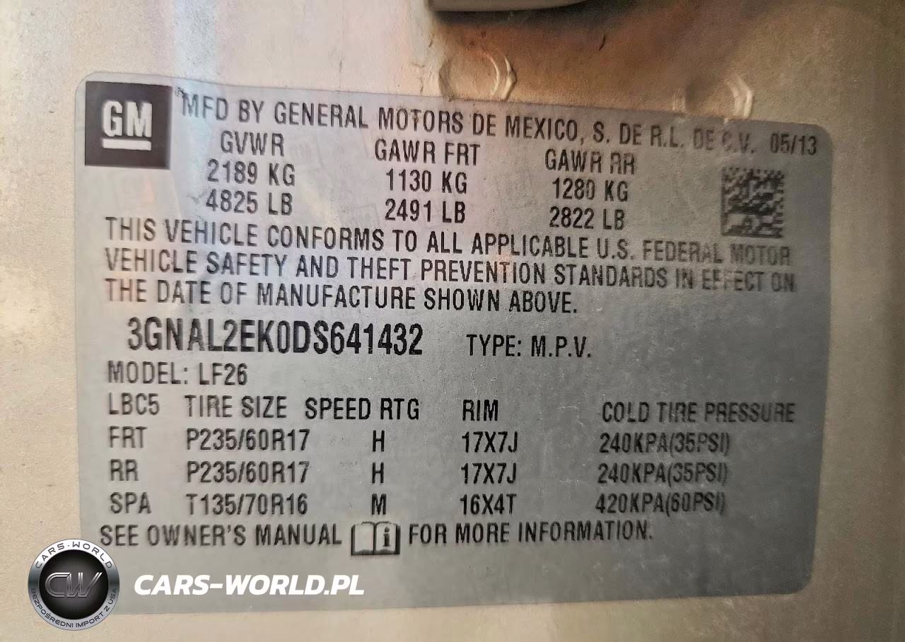 2013 Chevrolet Captiva Ls VIN:3GNAL2EK0DS641432 - 13