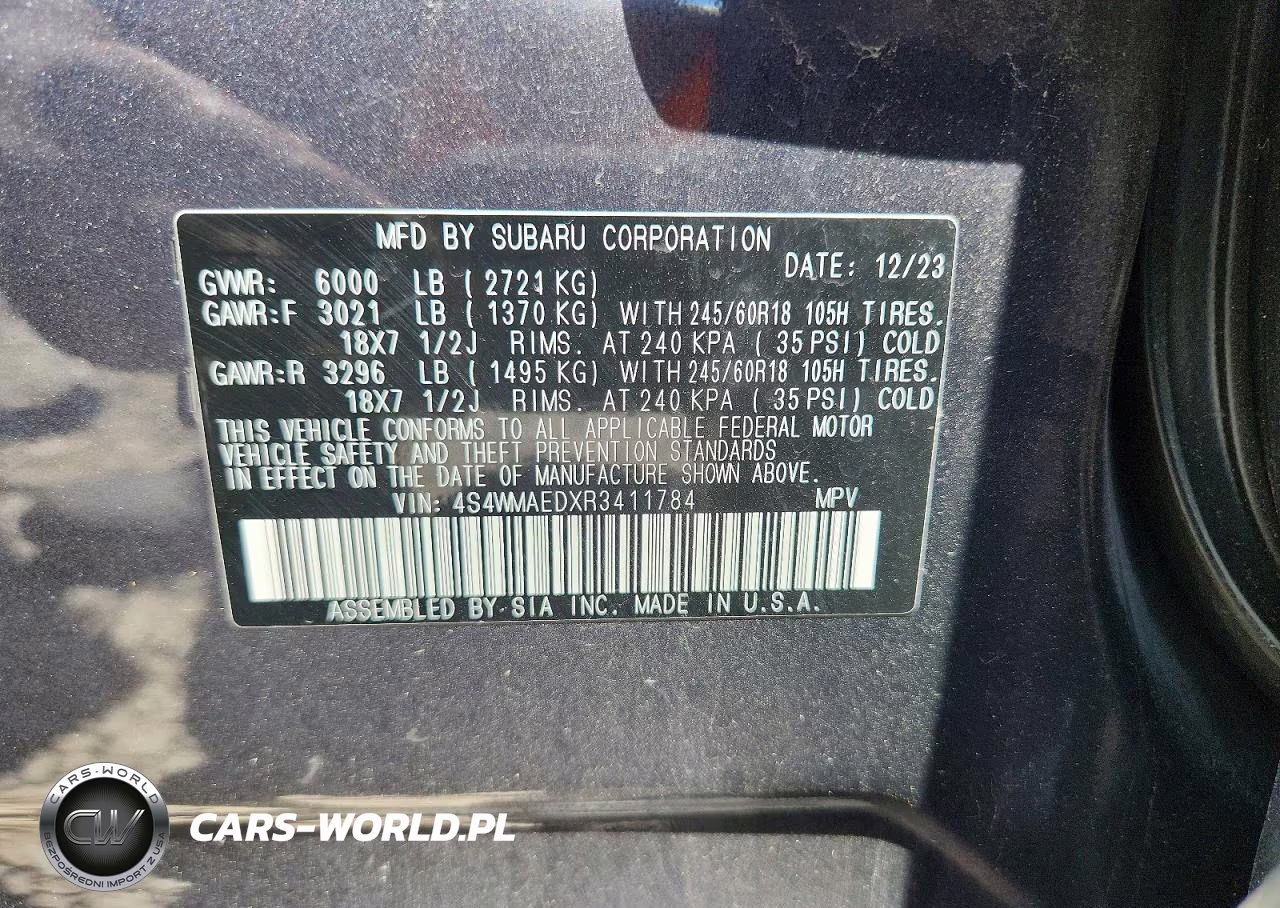 2024 Subaru Ascent Premium VIN:4S4WMAEDXR3411784 - 13