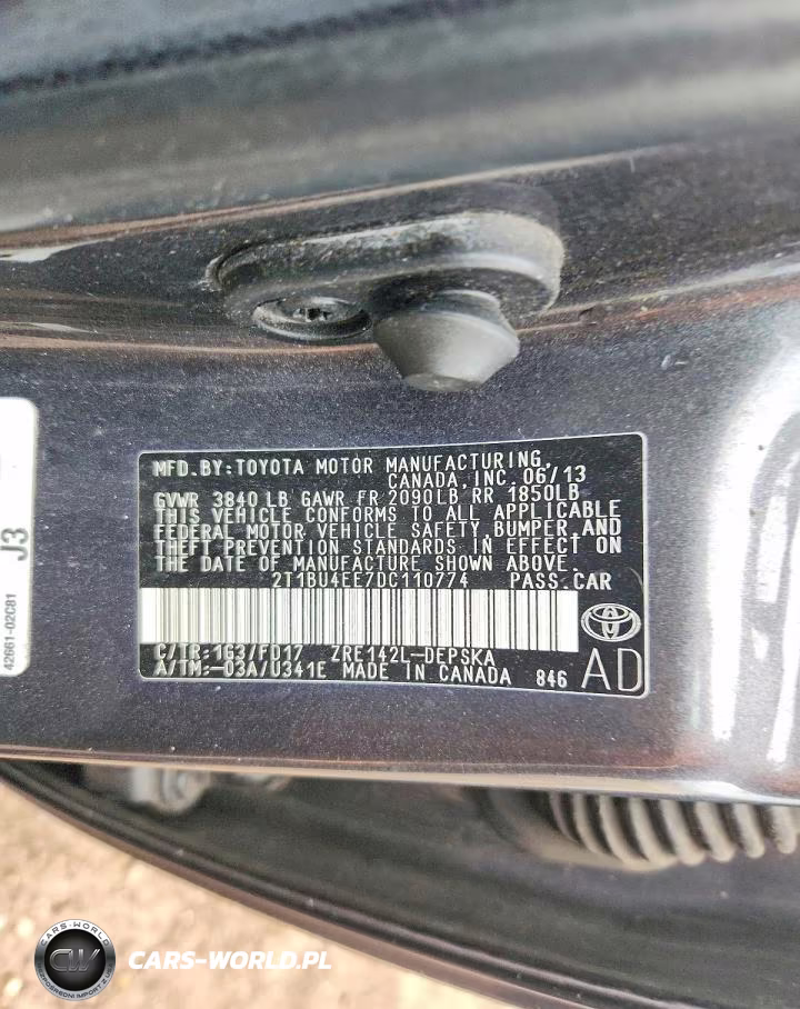 2013 Toyota Corolla S VIN:2T1BU4EE7DC110774 - 12