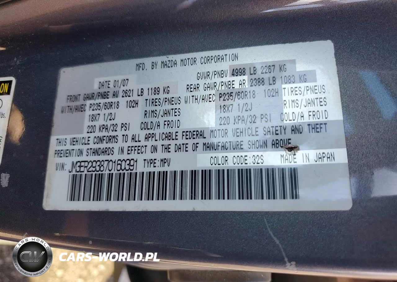 2007 Mazda Cx-7 VIN:JM3ER293870160391 - 13
