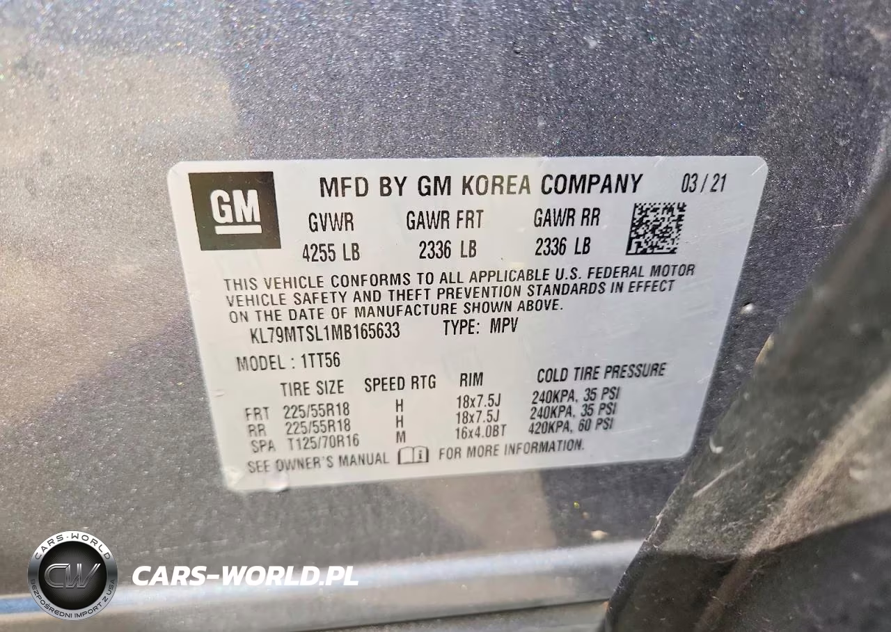 2021 Chevrolet Trailblazer Rs VIN:KL79MTSL1MB165633 - 12