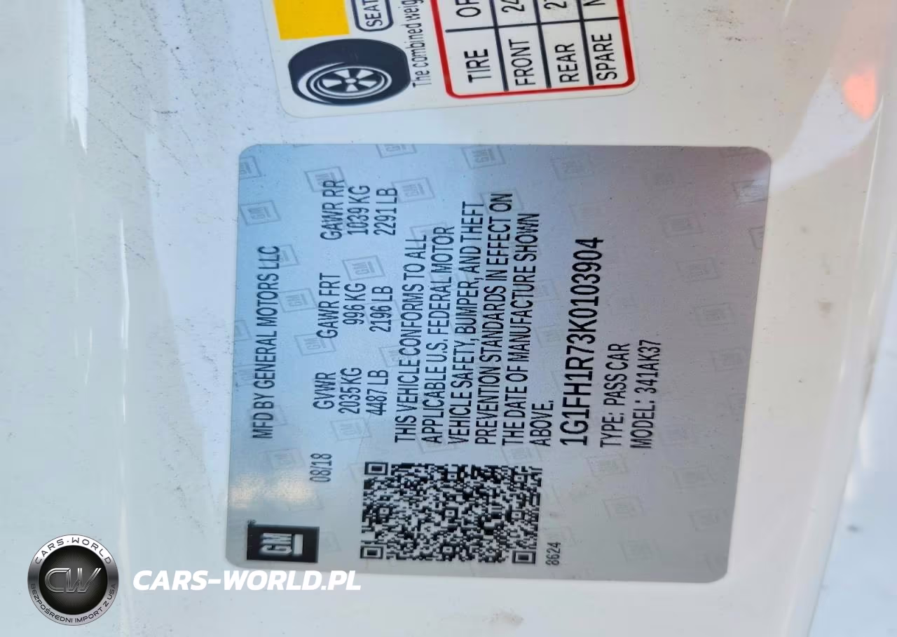 2019 Chevrolet Camaro Ss VIN:1G1FH1R73K0103904 - 12