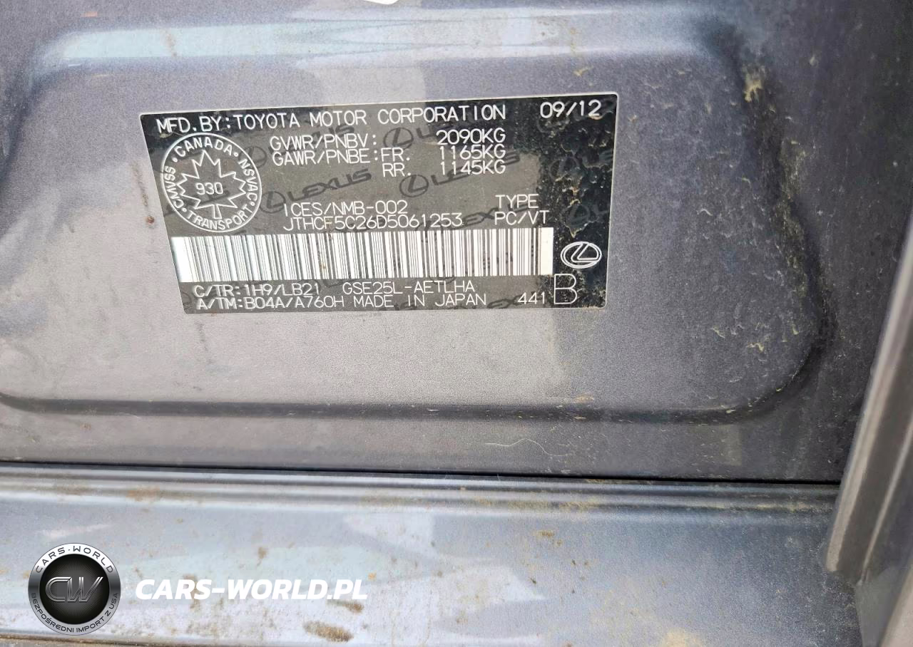 2013 Lexus Is 250 VIN:JTHCF5C26D5061253 - 12