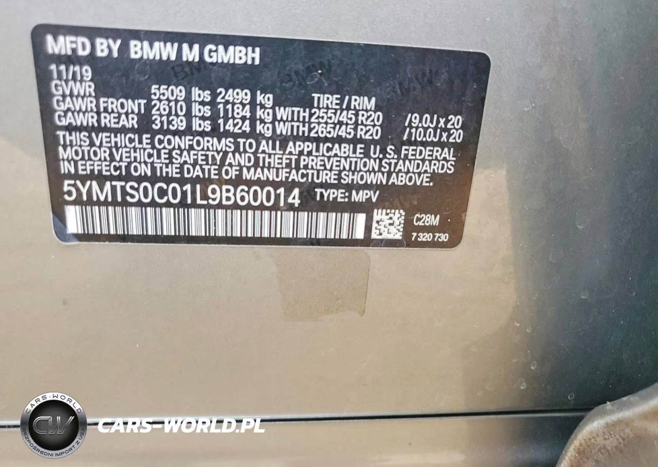 2020 BMW X3 M Competition VIN:5YMTS0C01L9B60014 - 13