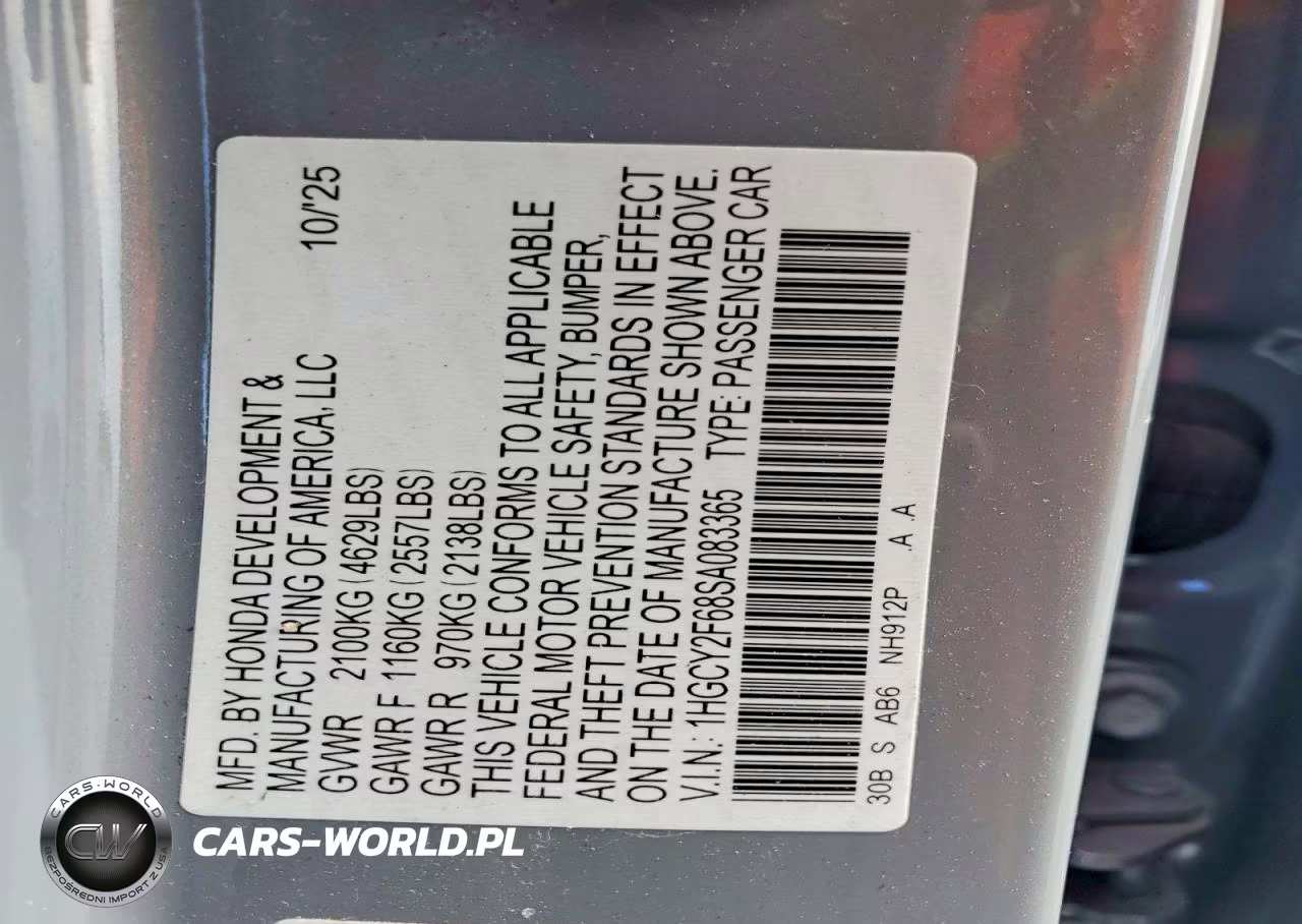 2025 Honda Accord Hybrid Exl VIN:1HGCY2F68SA083365 - 12