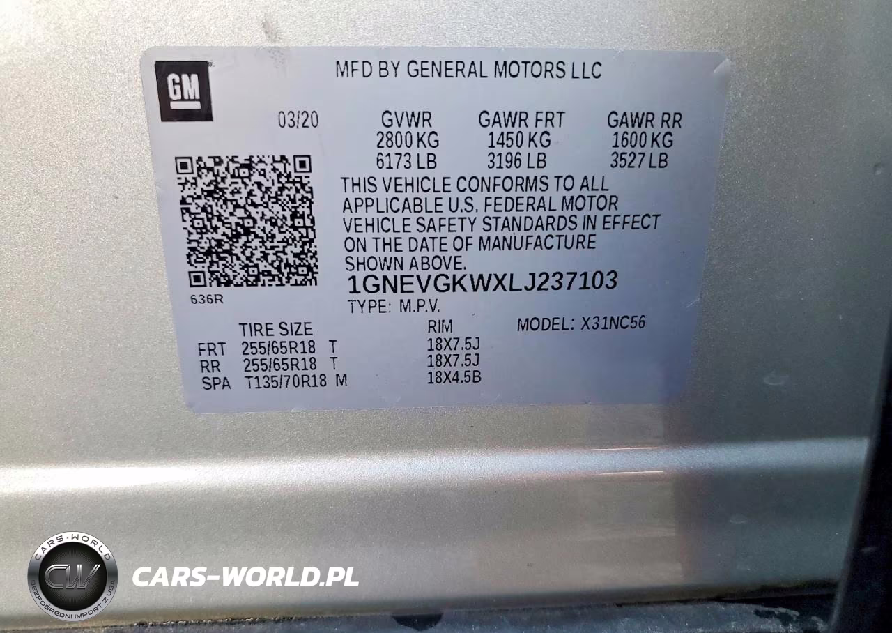 2020 Chevrolet Traverse Lt VIN:1GNEVGKWXLJ237103 - 13