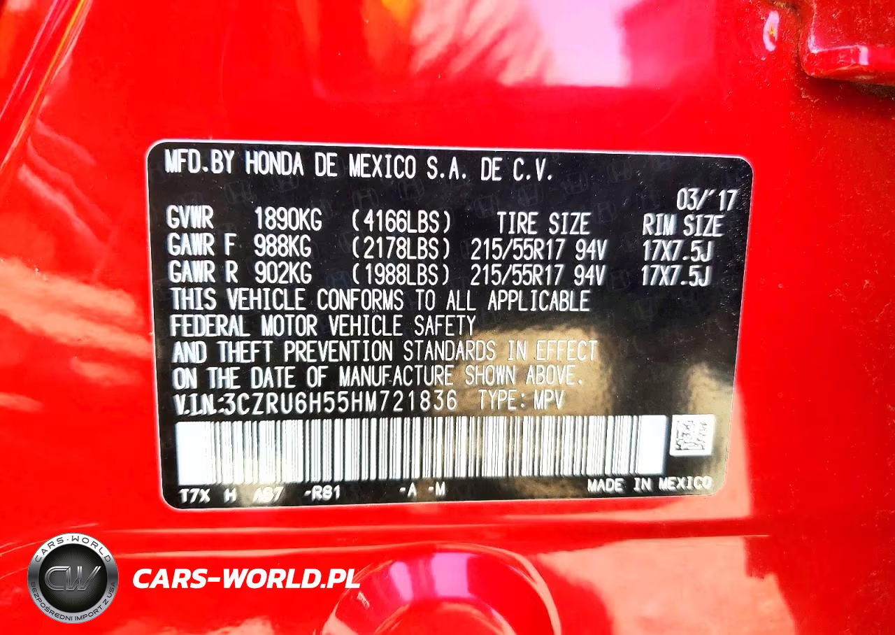 2017 Honda Hr-V Ex VIN:3CZRU6H55HM721836 - 12