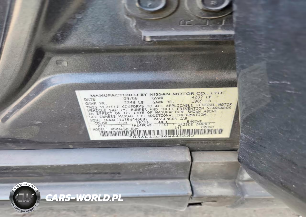 2006 Nissan Altima 2.5 VIN:1N4AL11D56N446682 - 12