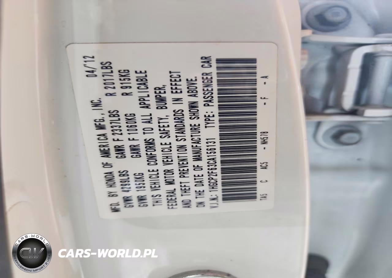 2012 Honda Accord Se VIN:1HGCP2F63CA156131 - 12