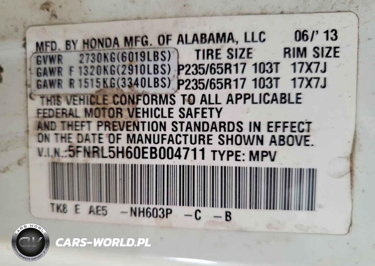 2014 Honda Odyssey Exl VIN:5FNRL5H60EB004711 - 13