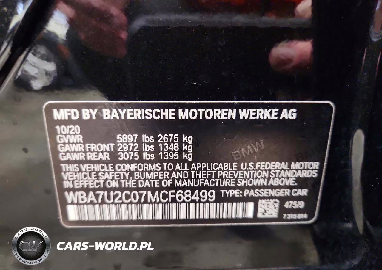 2021 BMW 750 Xi VIN:WBA7U2C07MCF68499 - 12