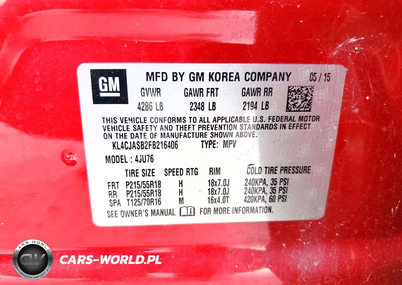 2015 Buick Encore VIN:KL4CJASB2FB216406 - 12