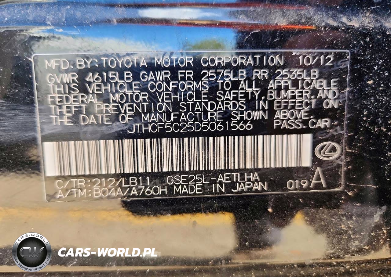 2013 Lexus Is 250 VIN:JTHCF5C25D5061566 - 12