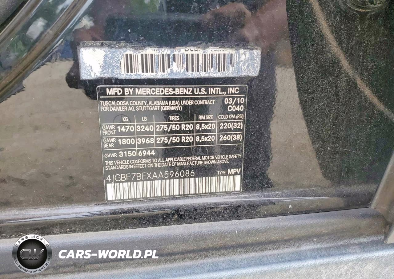2010 Mercedes-Benz Gl 450 4Matic VIN:4JGBF7BEXAA596086 - 13