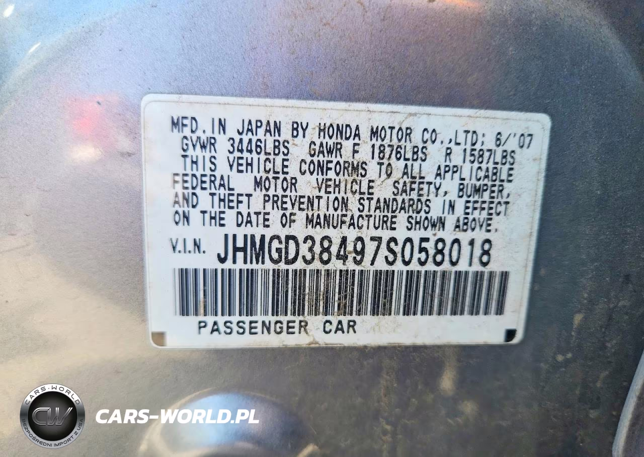 2007 Honda Fit VIN:JHMGD38497S058018 - 12