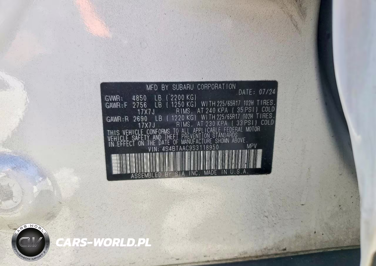2025 Subaru Outback VIN:4S4BTAAC9S3118950 - 13