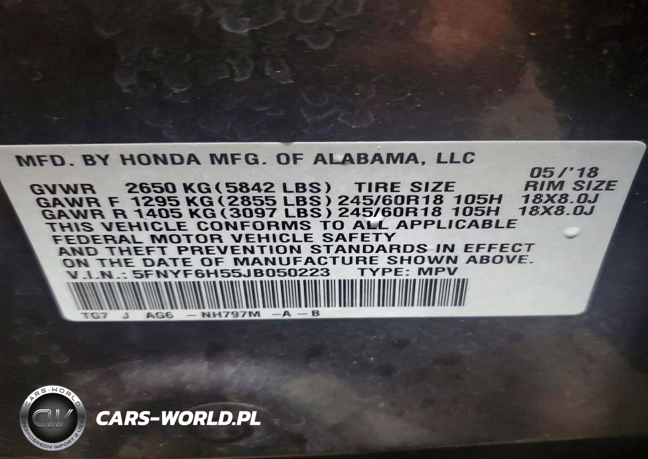 2018 Honda Pilot Exl VIN:5FNYF6H55JB050223 - 14