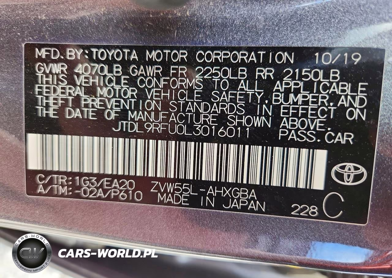 2020 Toyota Prius Xle Awd-E VIN:JTDL9RFU0L3016011 - 13