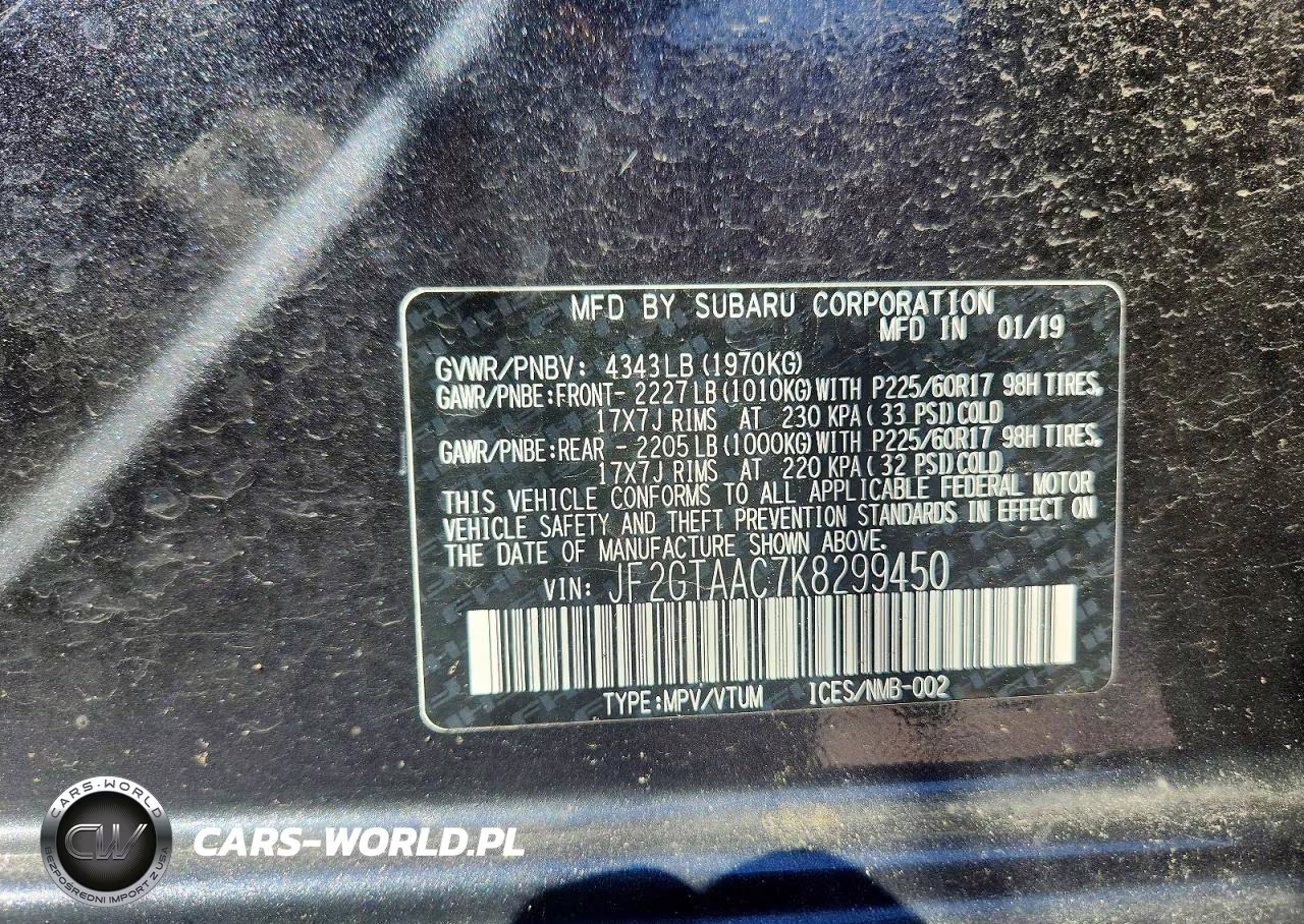 2019 Subaru Crosstrek VIN:JF2GTAAC7K8299450 - 13