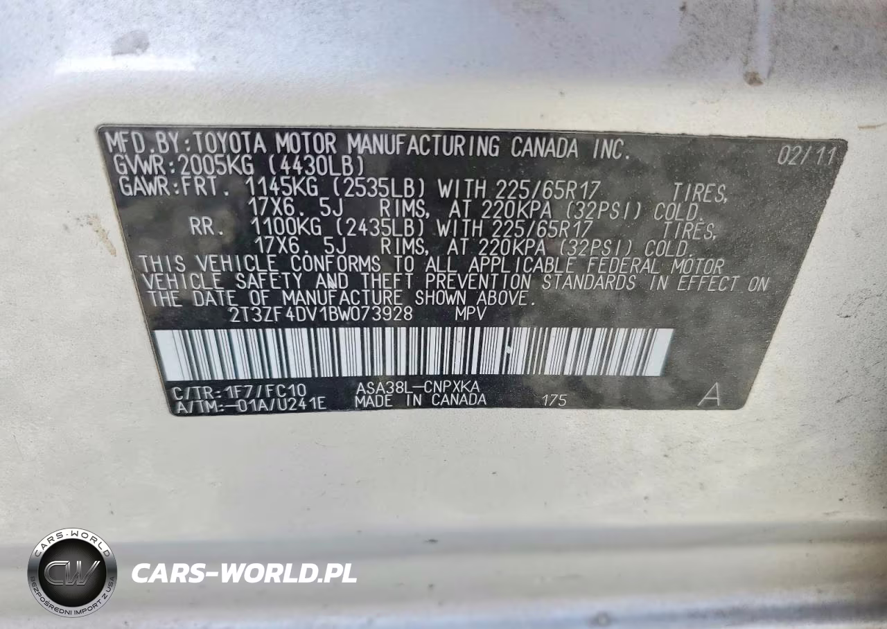 2011 Toyota Rav4 Base VIN:2T3ZF4DV1BW073928 - 13