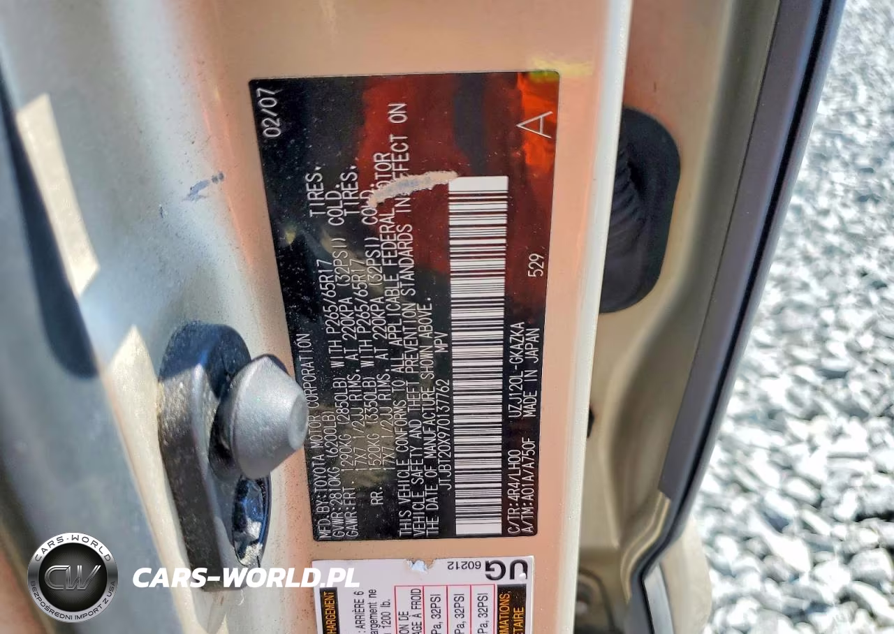 2007 Lexus Gx 470 VIN:JTJBT20X970137762 - 13