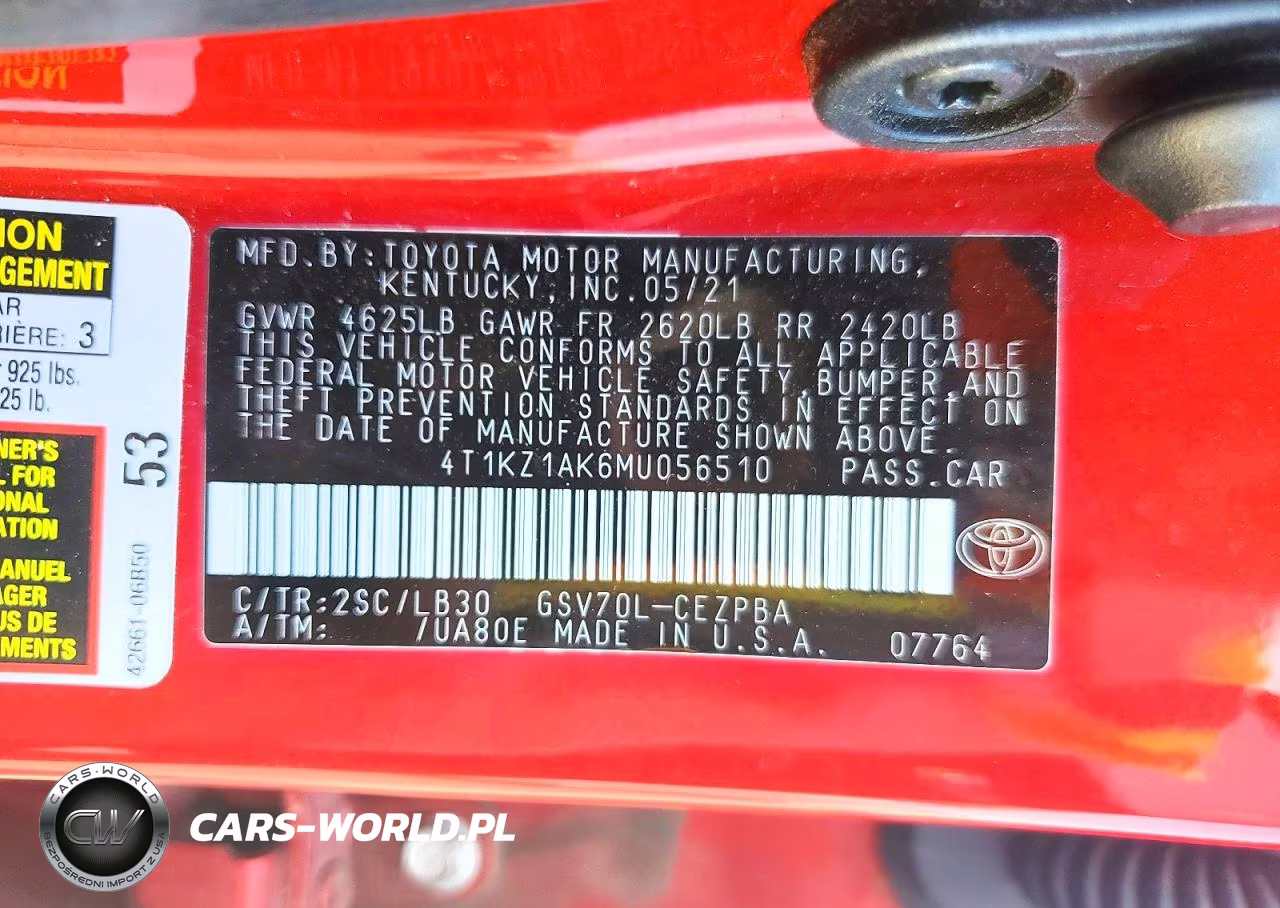 2021 Toyota Camry Xse V6 VIN:4T1KZ1AK6MU056510 - 12