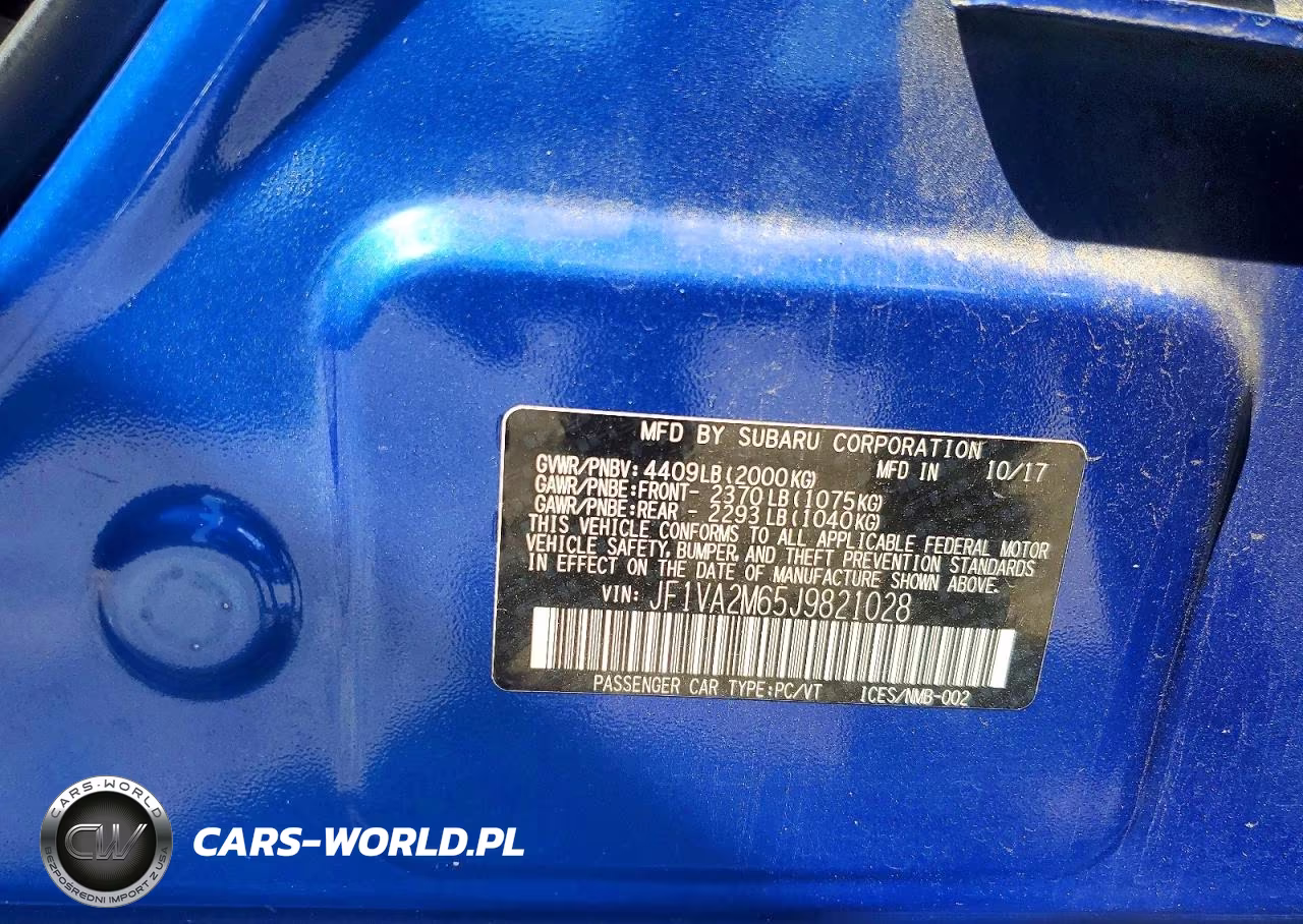 2018 Subaru Wrx Sti VIN:JF1VA2M65J9821028 - 13