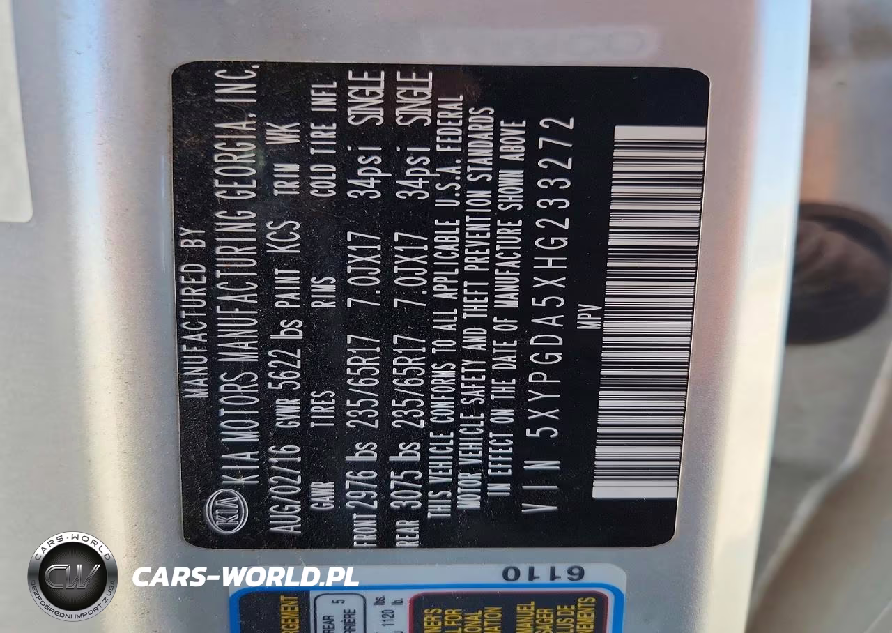 2017 Kia Sorento Lx V6 VIN:5XYPGDA5XHG233272 - 12