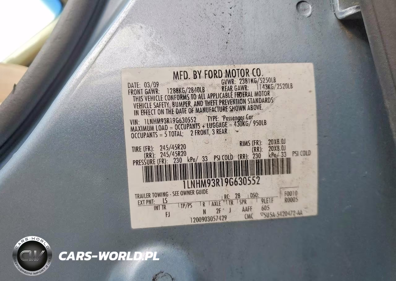 2009 Lincoln Mks VIN:1LNHM93R19G630552 - 12