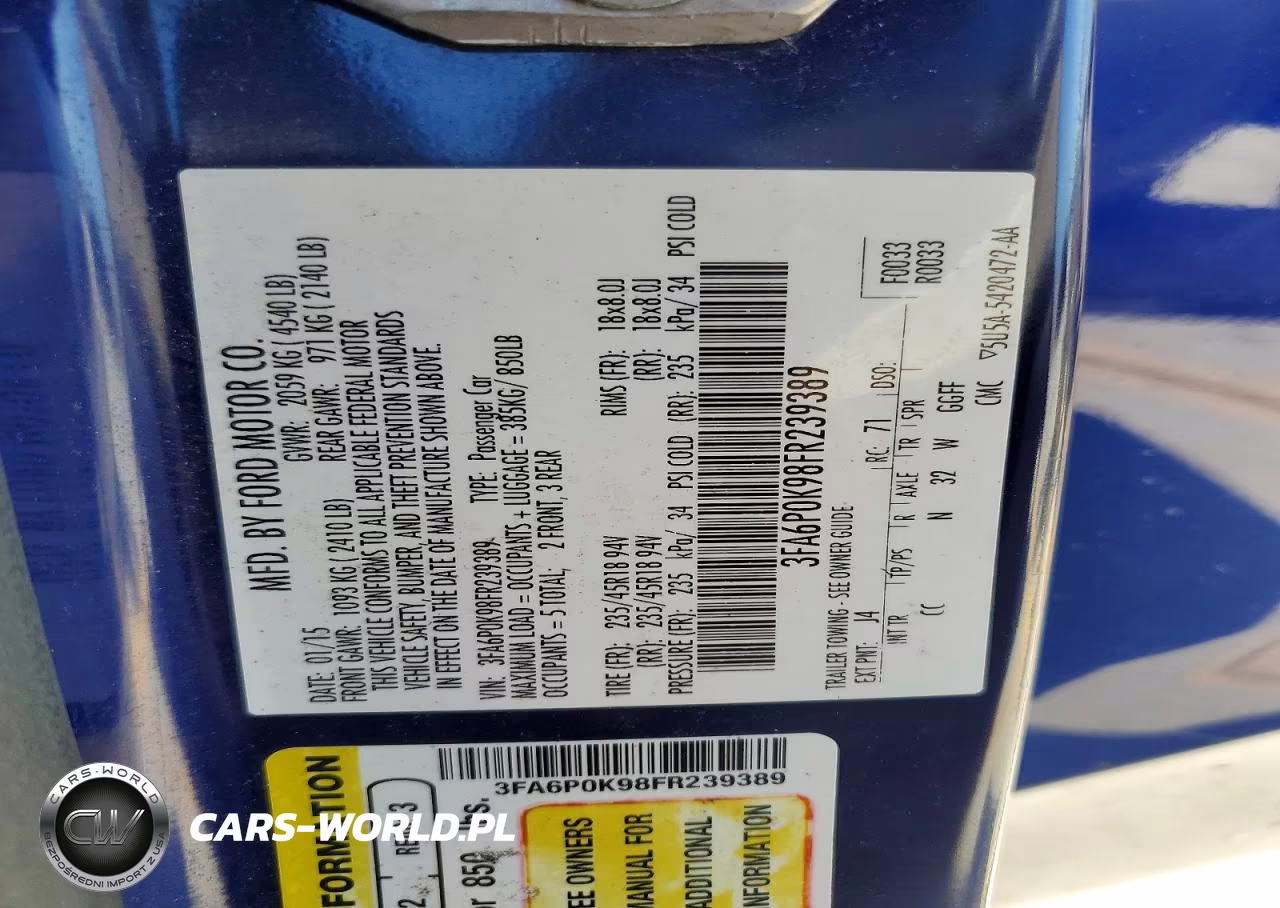 2015 Ford Fusion Titanium VIN:3FA6P0K98FR239389 - 12