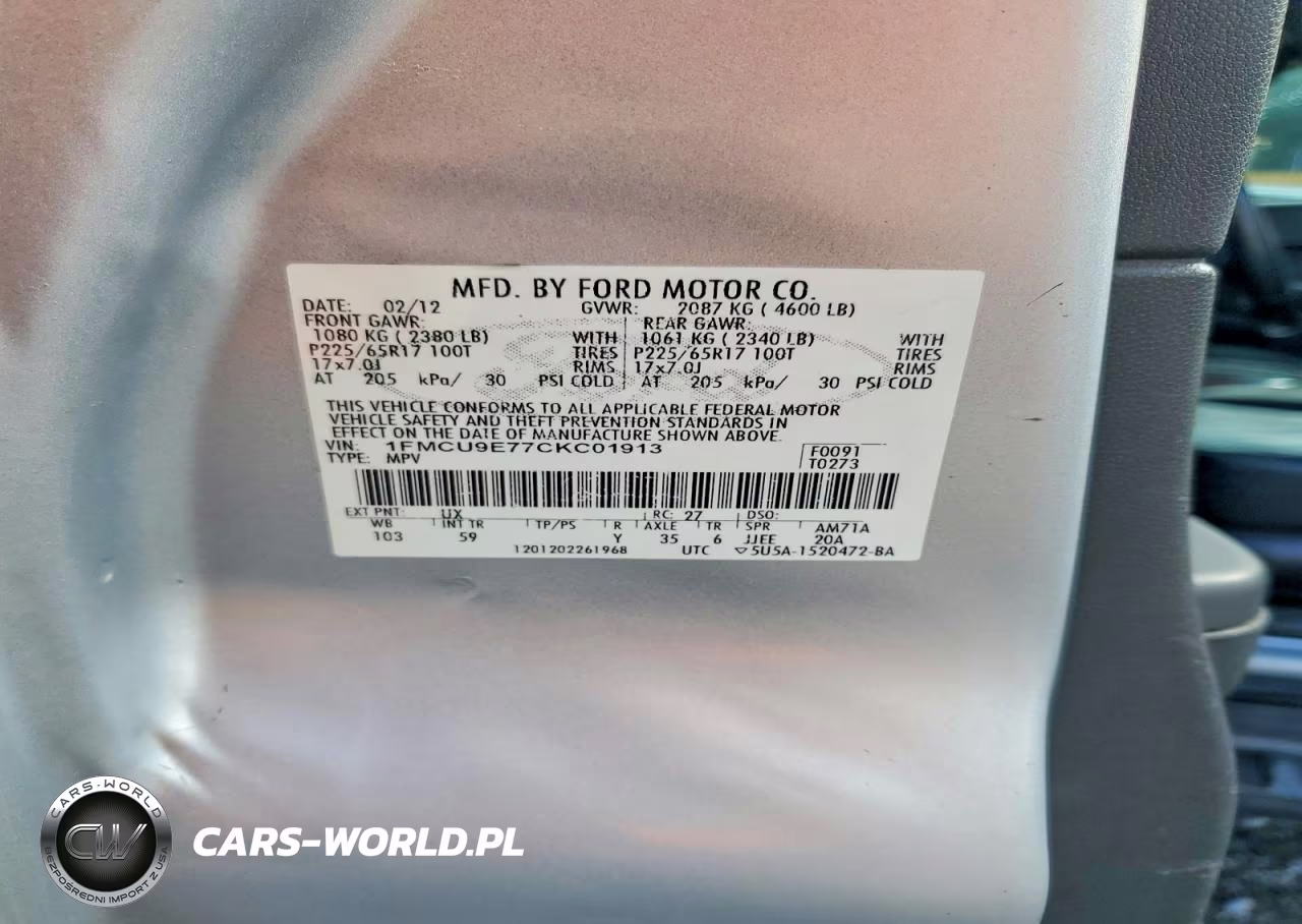 2012 Ford Escape Limited VIN:1FMCU9E77CKC01913 - 13