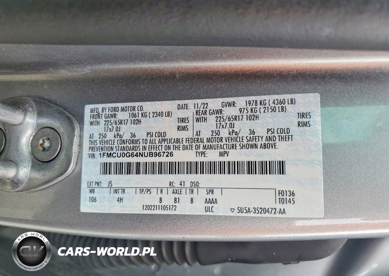 2022 Ford Escape Se VIN:1FMCU0G64NUB96726 - 13