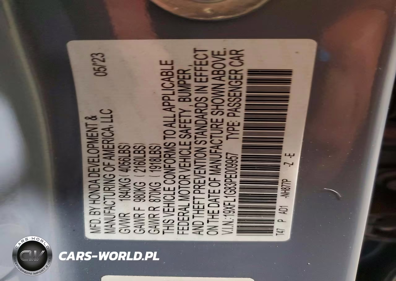 2023 Honda Civic Sport Touring VIN:19XFL1G83PE009957 - 13