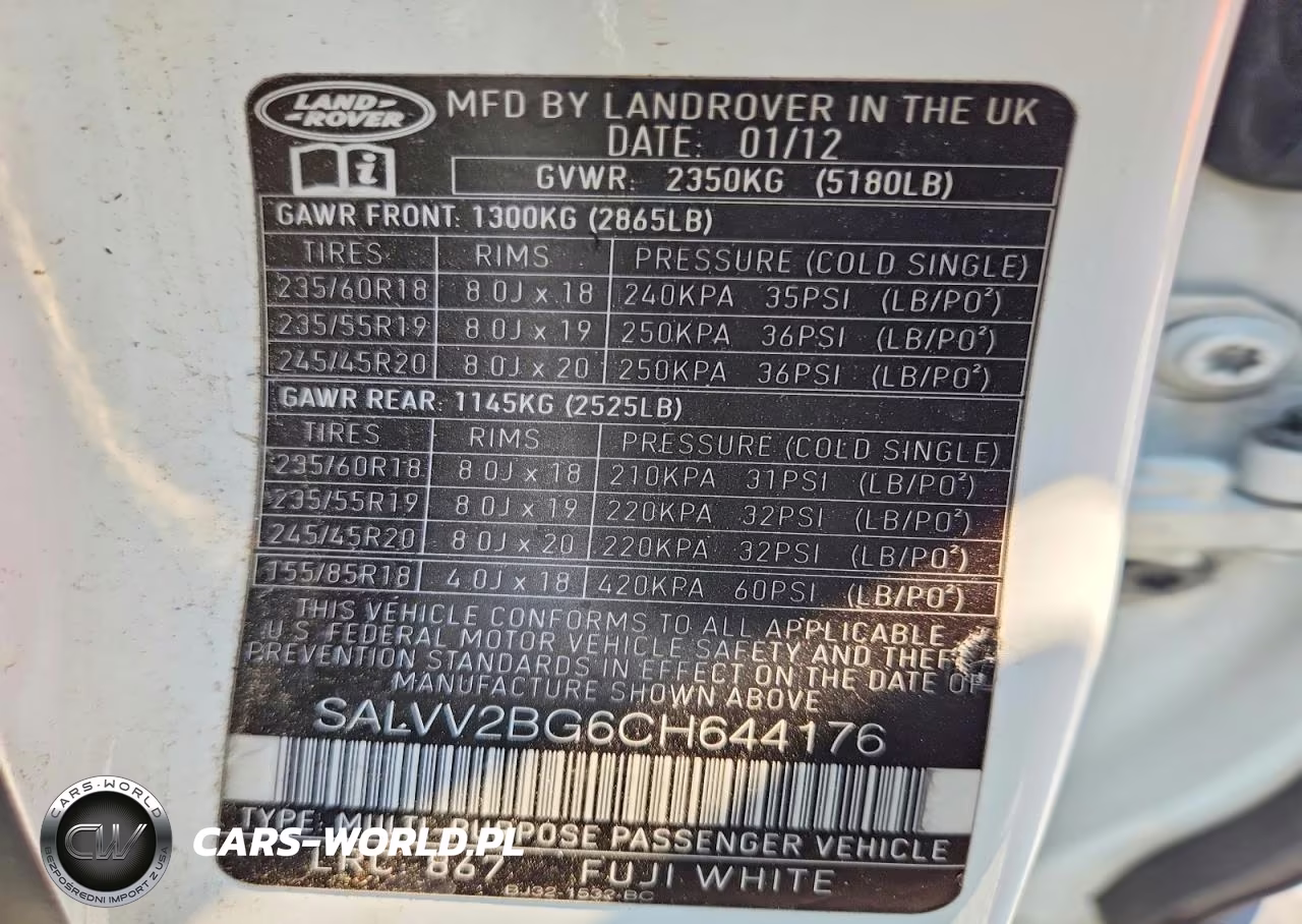 2012 Land Rover Range Rover Evoque Prestige Premium VIN:SALVV2BG6CH644176 - 14