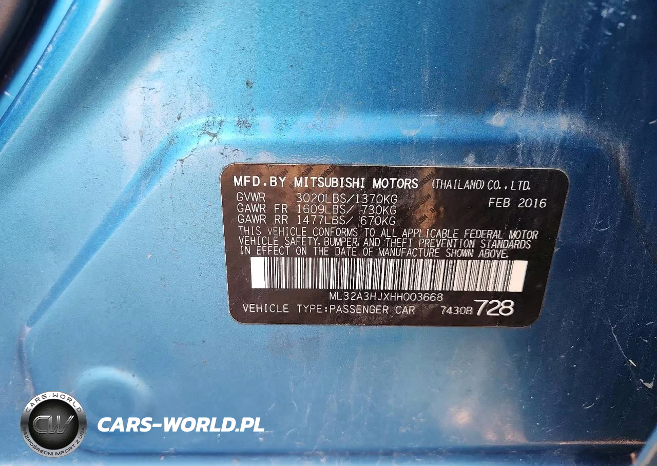 2017 Mitsubishi Mirage Es VIN:ML32A3HJXHH003668 - 12