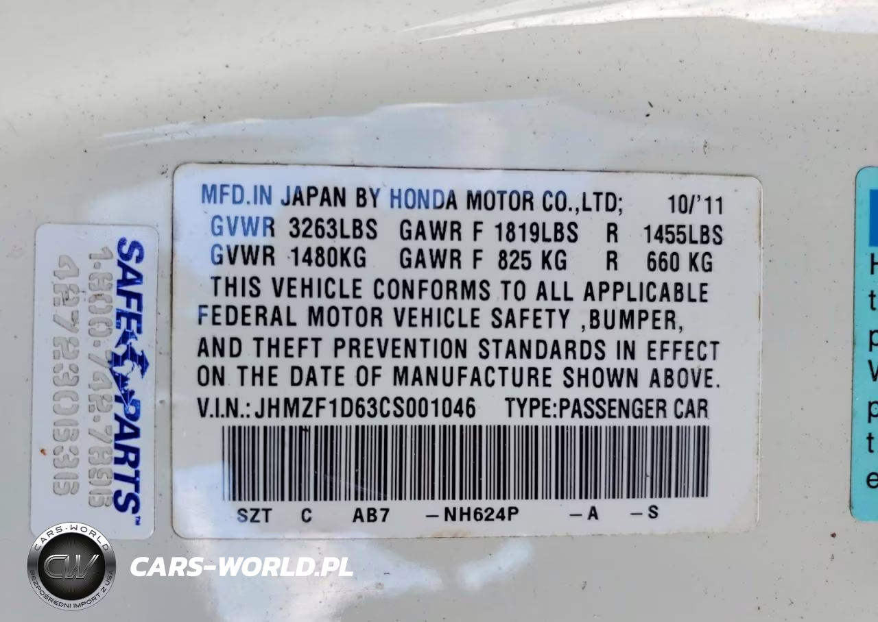 2012 Honda Cr-Z Ex VIN:JHMZF1D63CS001046 - 13